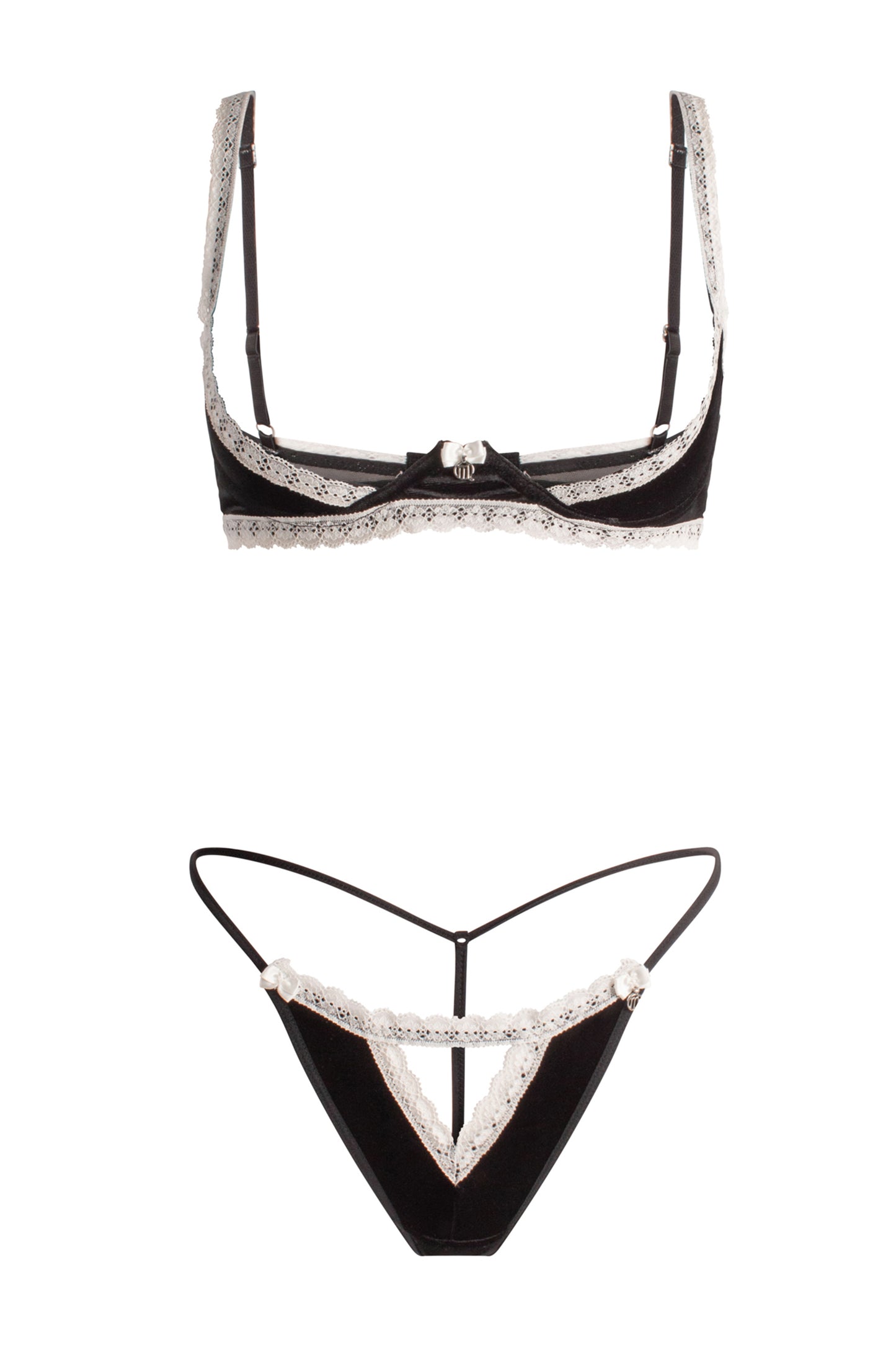 Sexy lingerie SCORPIO Baby Lace Trim Black Bra & Panties underwear Set