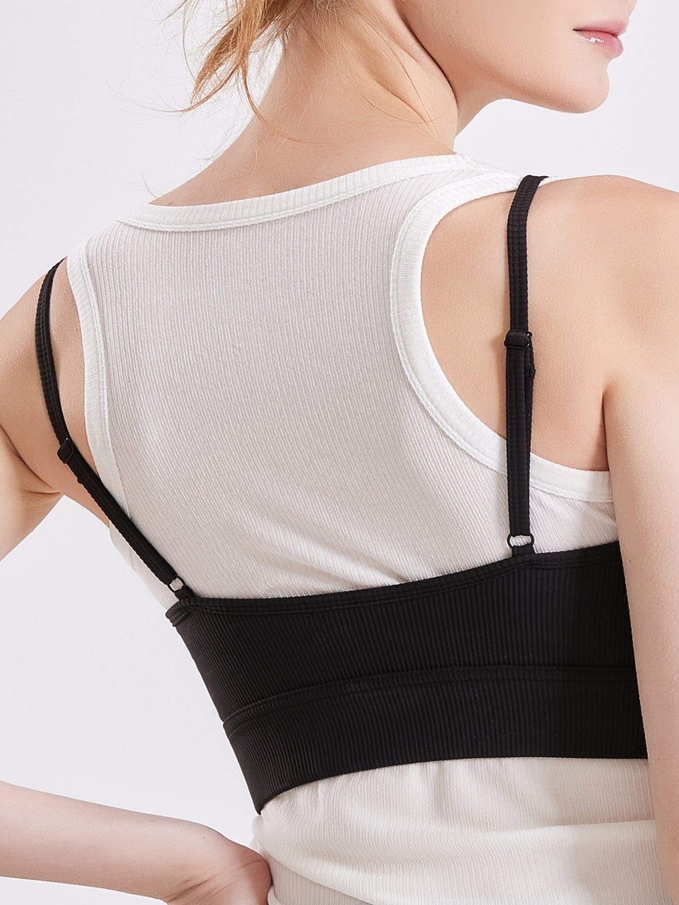 Women's Sleeveless Backless Racerback Yoga Top - High-Elasticity Ribbed Cropped Design