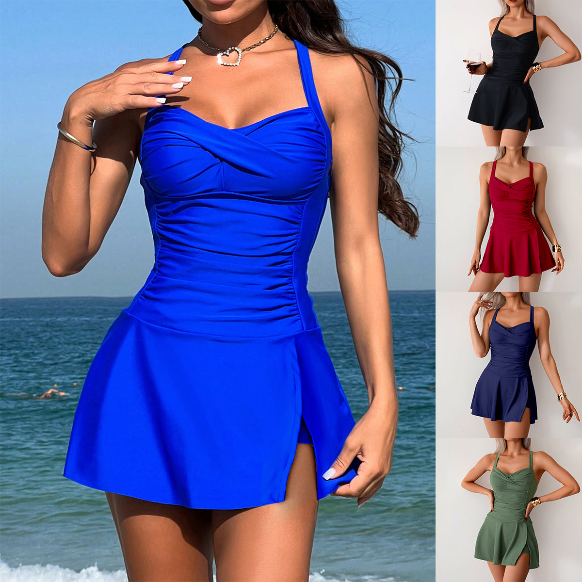 Marina Twist Front Tankini with Skirted Shorts