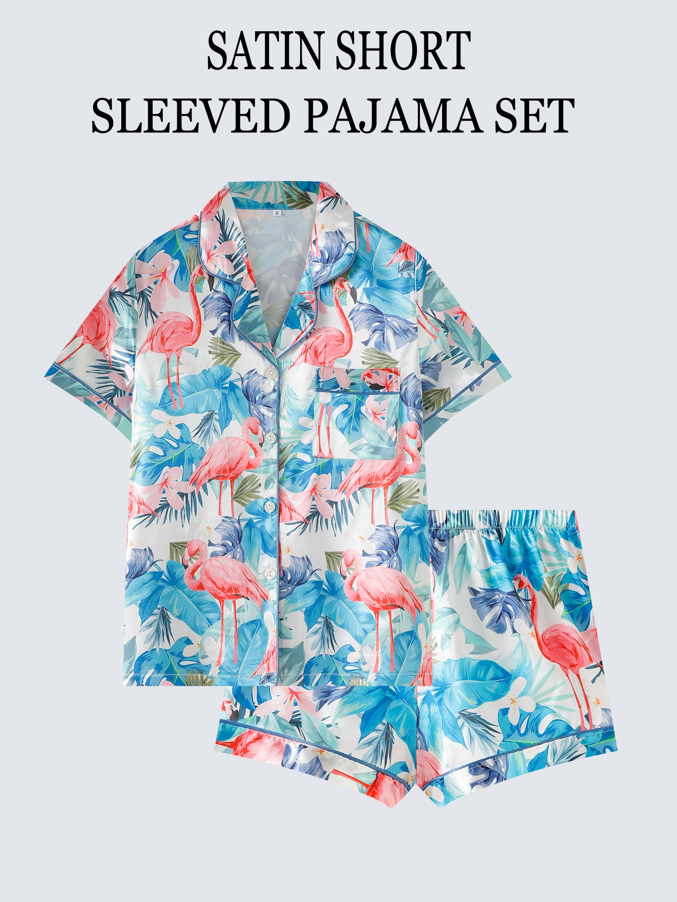 Breeze Bliss Satin Pajama Set (Short Sleeve & Shorts Set)