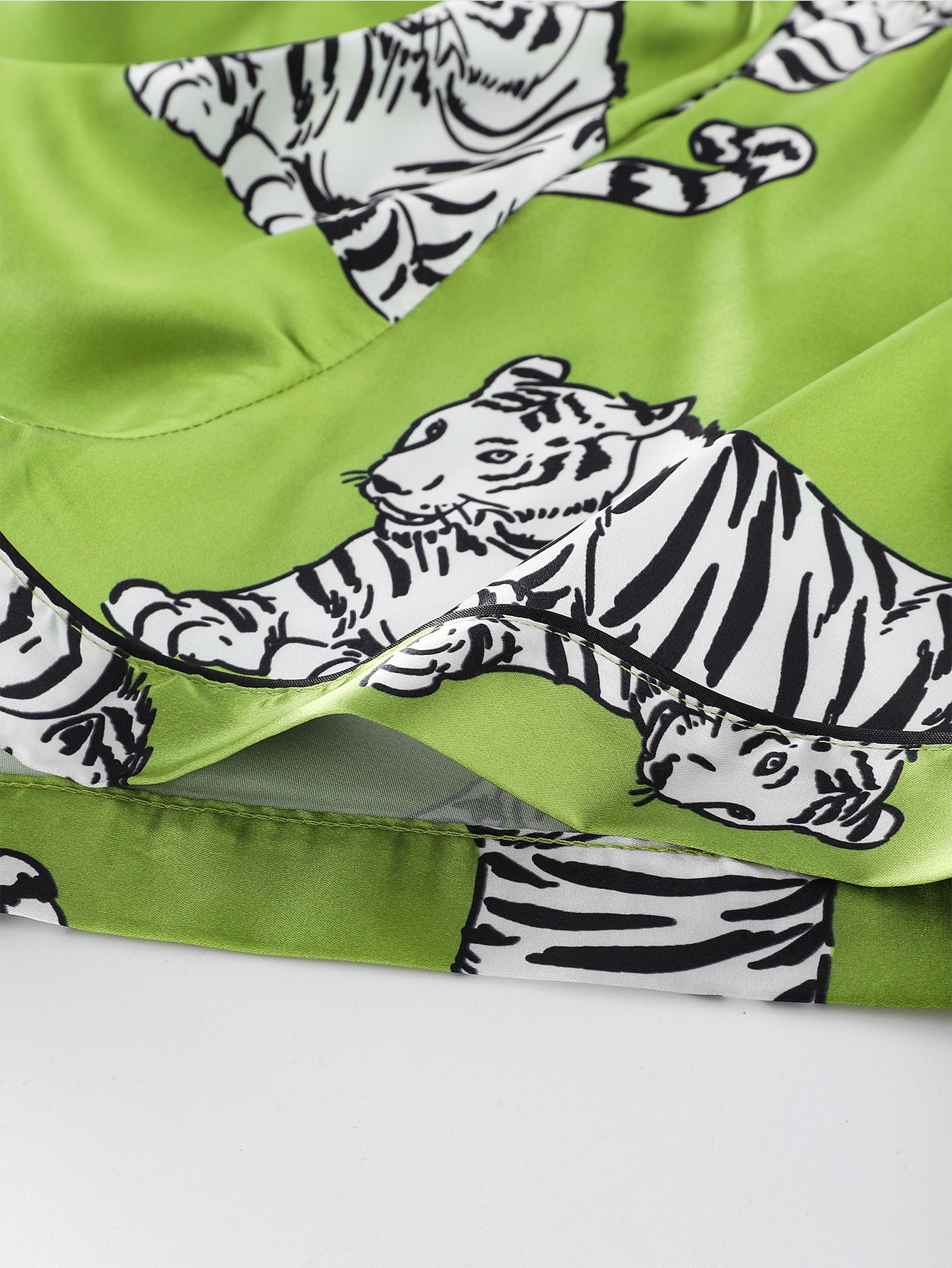 Jungle Majesty Satin Set (Short Sleeve & Shorts Set)