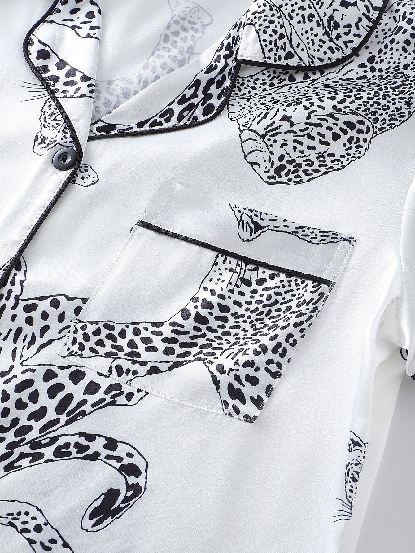 Wild Elegance Satin Set (Short Sleeve & Shorts Set)