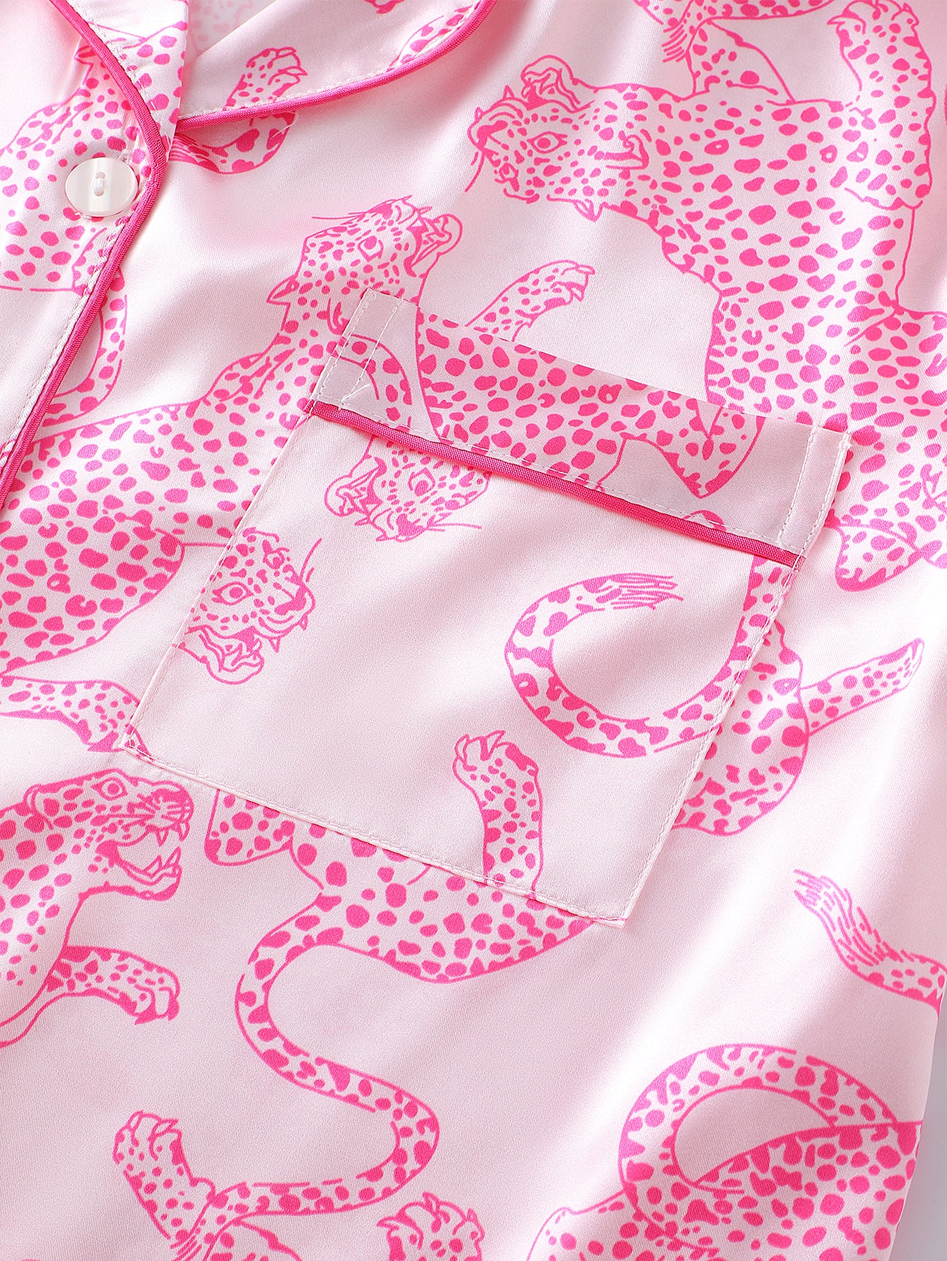 Pink Panther Satin Set (Short Sleeve & Shorts Set)