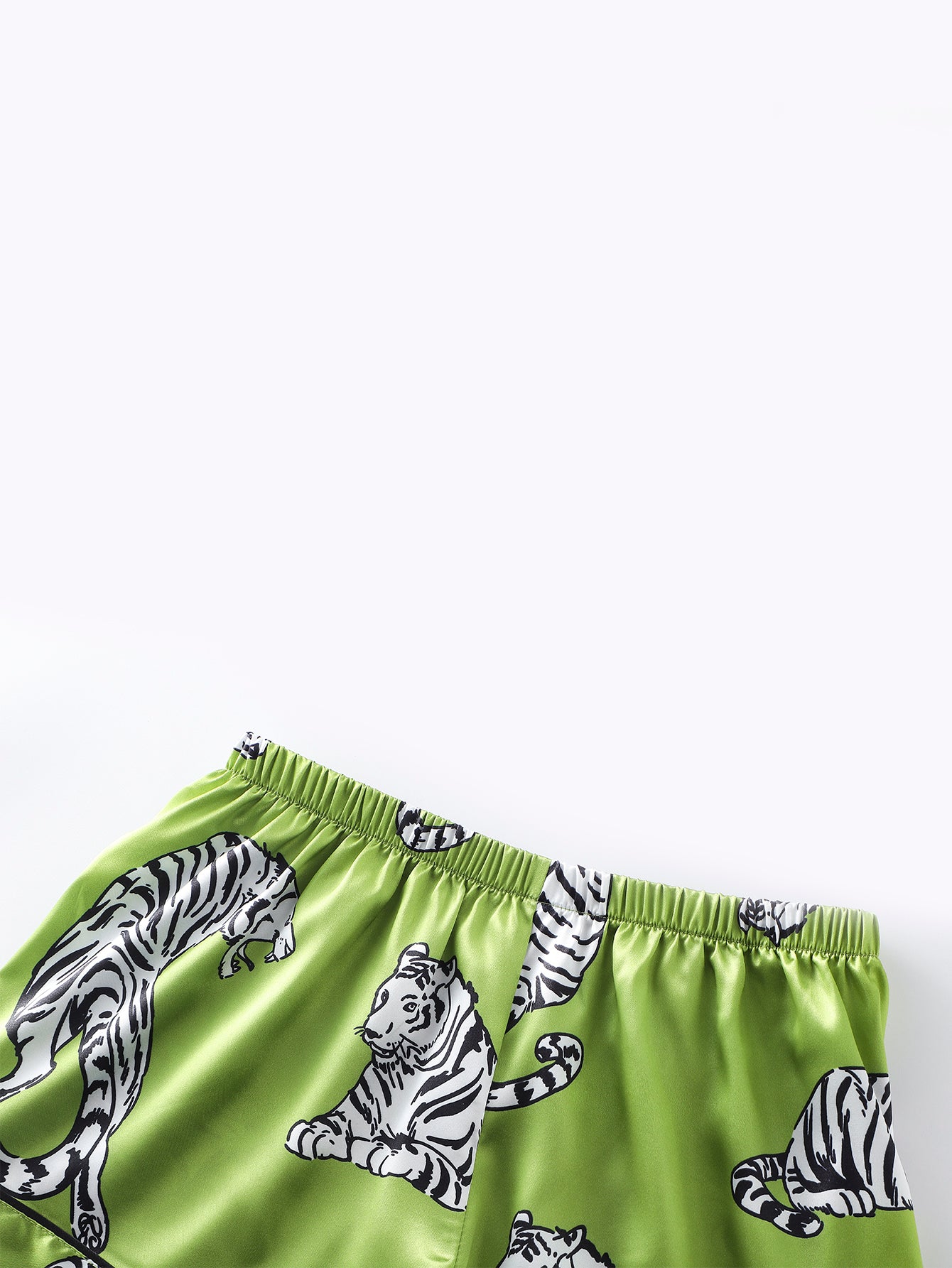 Jungle Majesty Satin Set (Short Sleeve & Shorts Set)