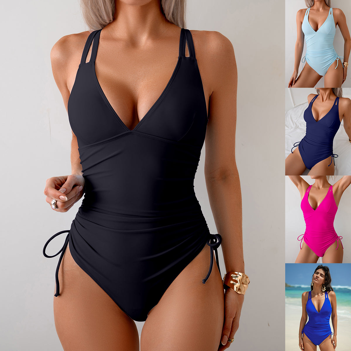 Glam Curve Ruched One-Piece