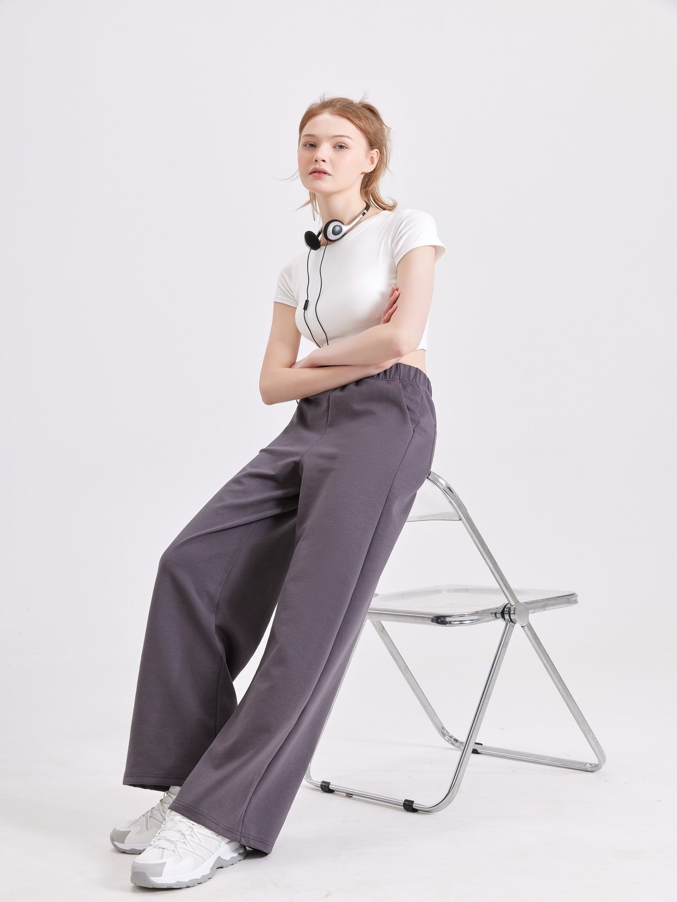 Women's-Leg Yoga Pants with Pockets, Loose Fit, Sports Casual Trousers