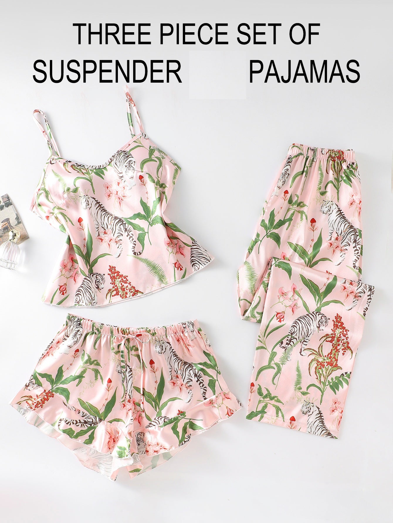 Whisper Satin Pajama Set (Three pieces set)