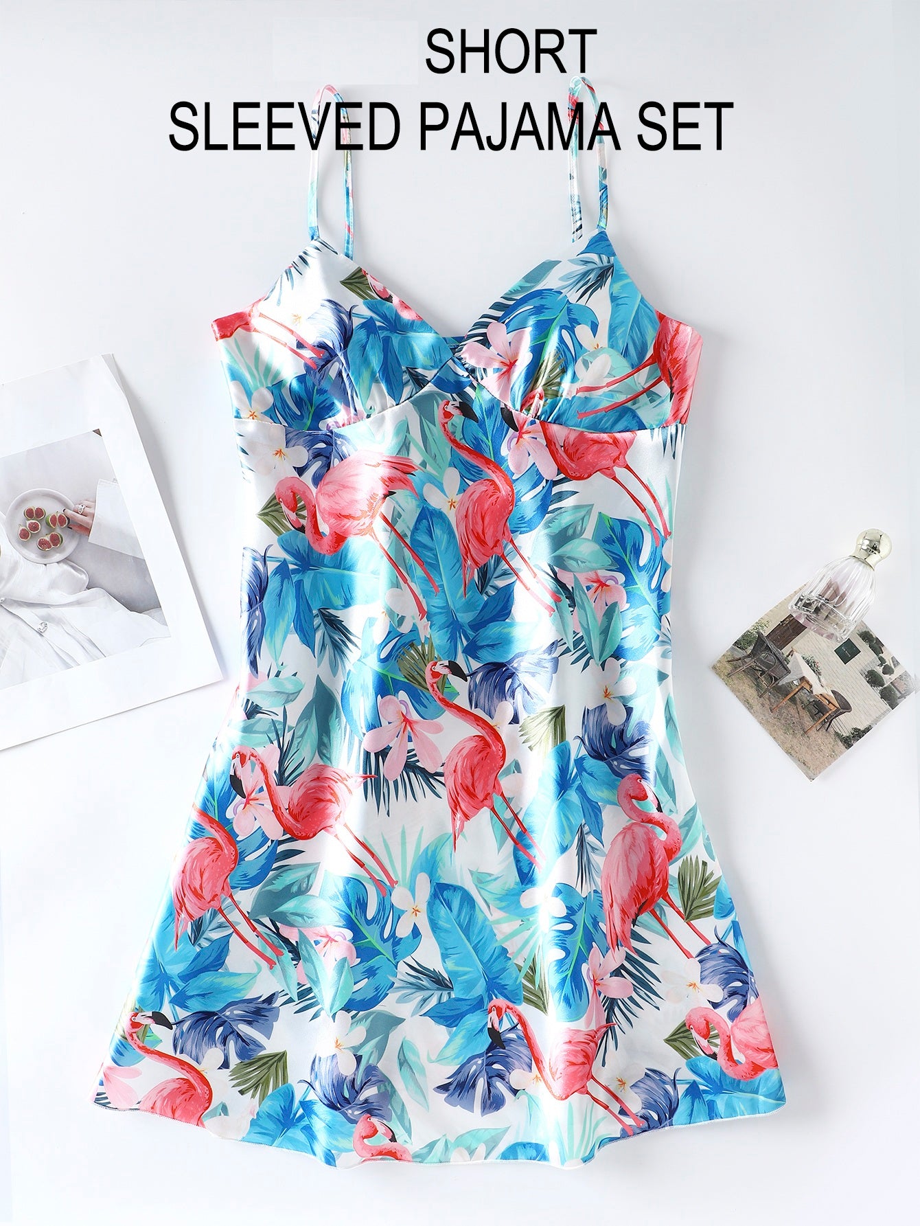 Breeze Bliss Satin Pajama Set (Camisole Nightdress Set)