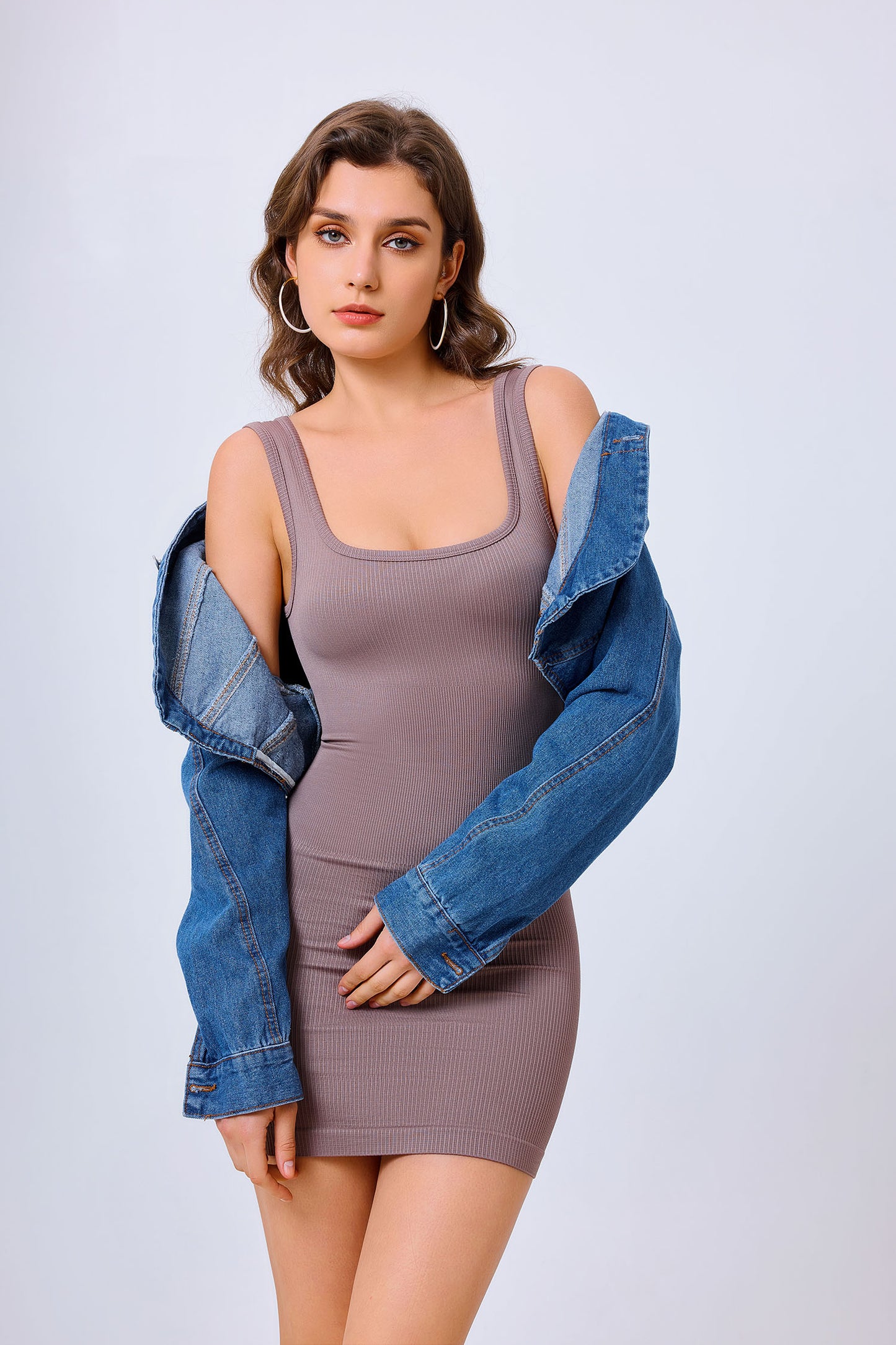 GlowFit Seamless Ribbed Dress Purple