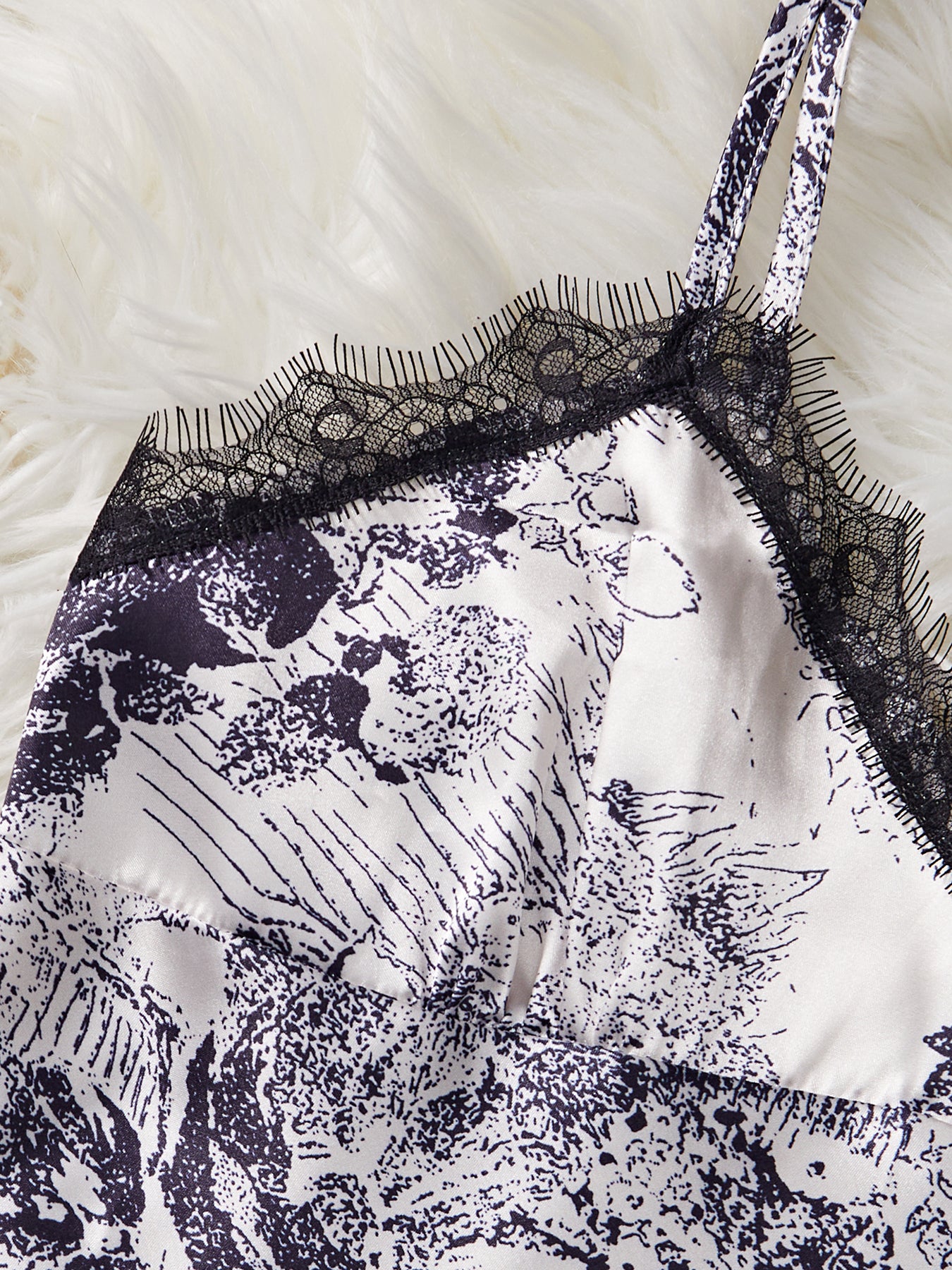 Midnight Garden Satin Nightdress