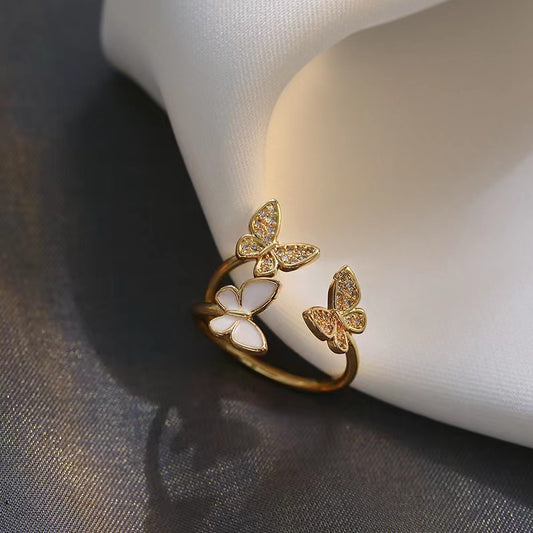 Butterfly-Open-Ended Zircon Ring