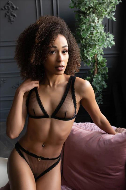 Black Sheer Mesh Bra & Panty Set®