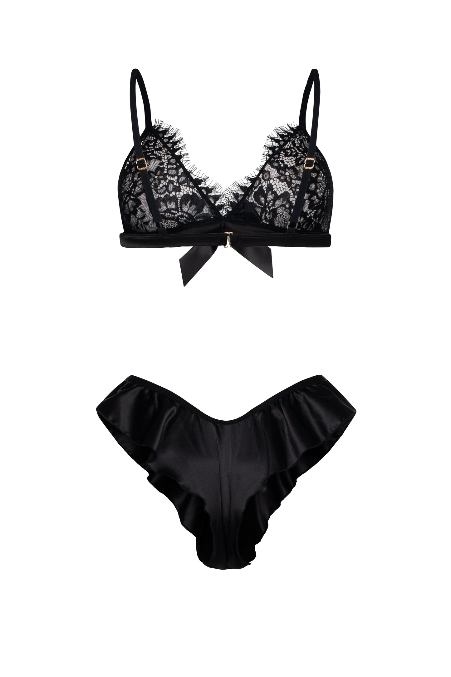 Sexy lingerie 3 pcs underwear set. Nun longing for a passionate kiss